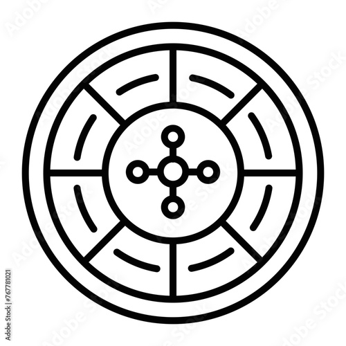 Premium line style icon of roulette wheel 