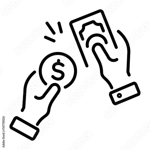 Get line style icon of money reward 