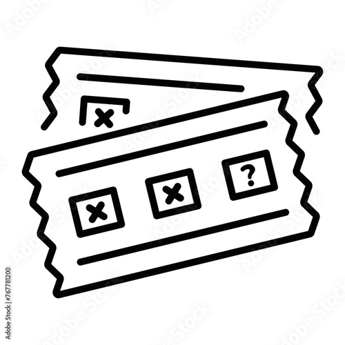 Grab this linear icon of lotto vouchers 