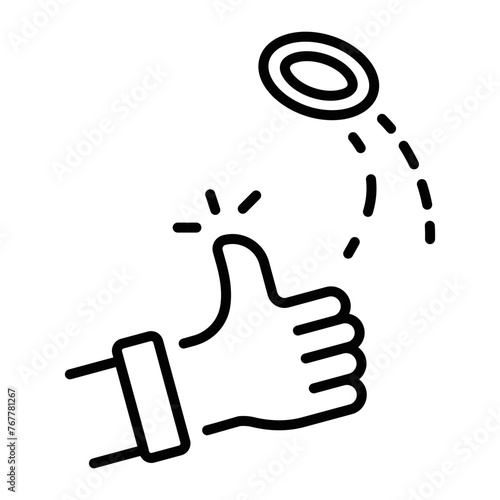 Check out linear icon of coin toss 