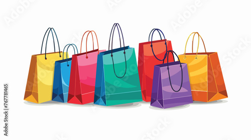 Shopping bags in a group with multi colors represention