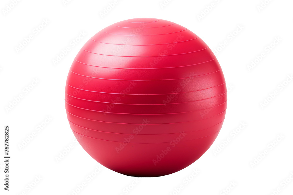 Vibrant Red Sphere: Fitness Essence on Blank Canvas. On a White or Clear Surface PNG Transparent Background.