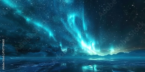 Northern lights on the background of snow-capped mountains, beauty, rare phenomenon, background, wallpaper.