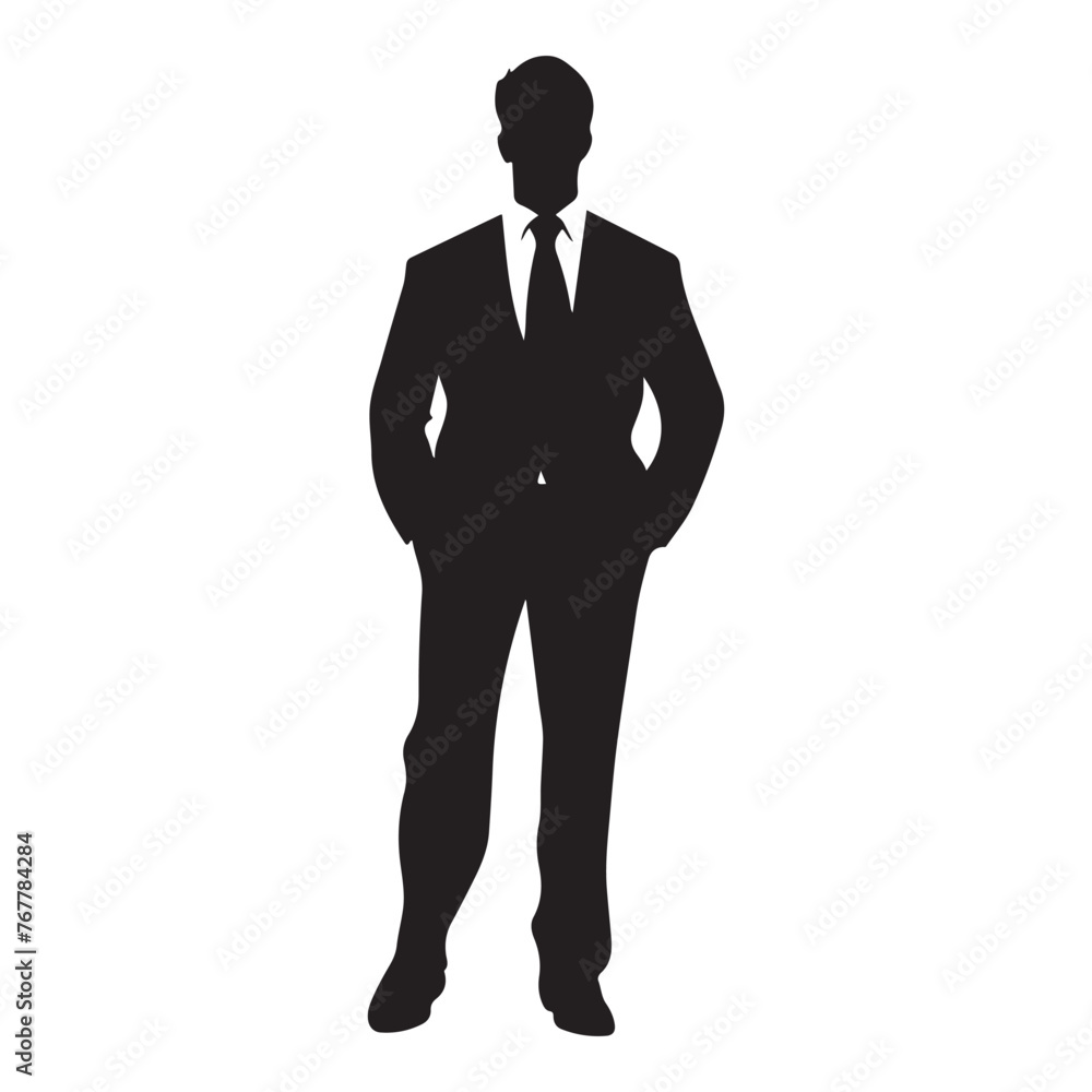 Dynamic businessman silhouette clipart on a white background Dynamic businessman silhouette clipart on a white background