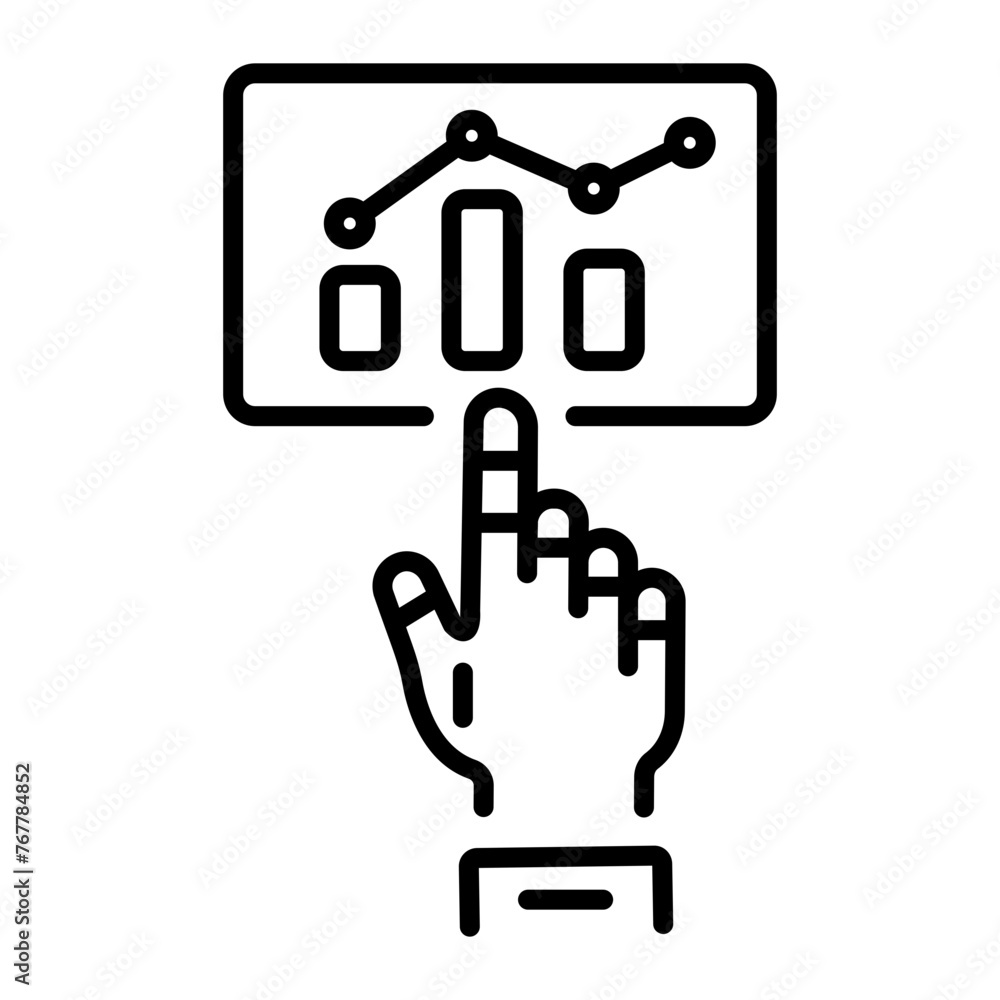 Easy to edit linear icon of ai statistics Easy to edit linear icon of ai statistics