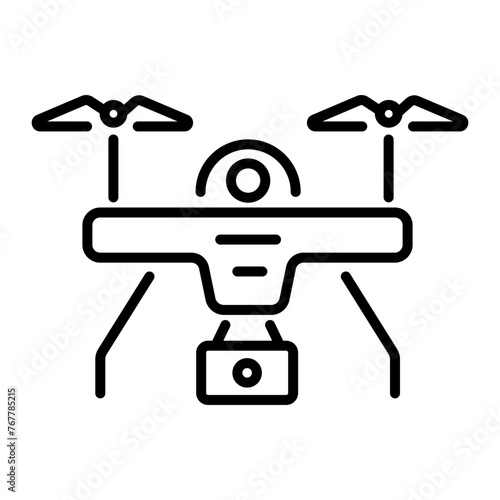 Easy to edit linear icon of an uav 