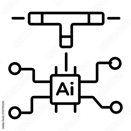 Download line style icon of artificial intelligence 