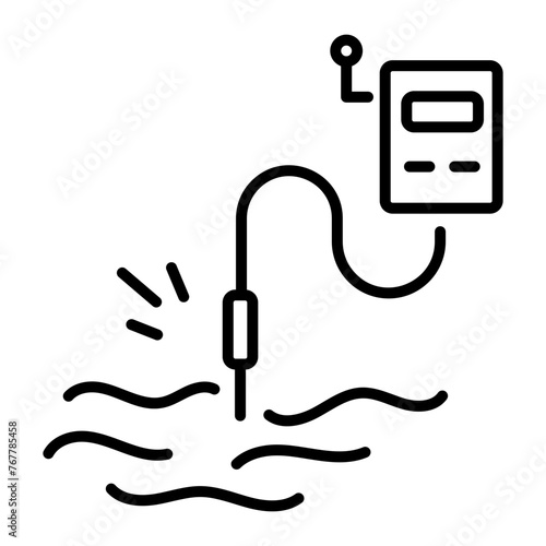 Trendy line style icon of water sensor 