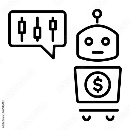 Well-crafted line icon of trading bot 