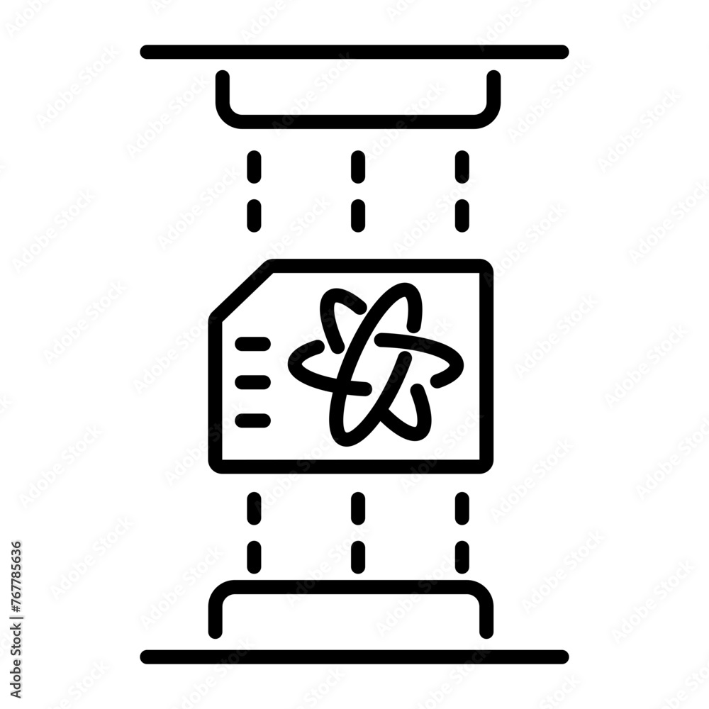 Ready to use line icon of quantum processor Ready to use line icon of quantum processor