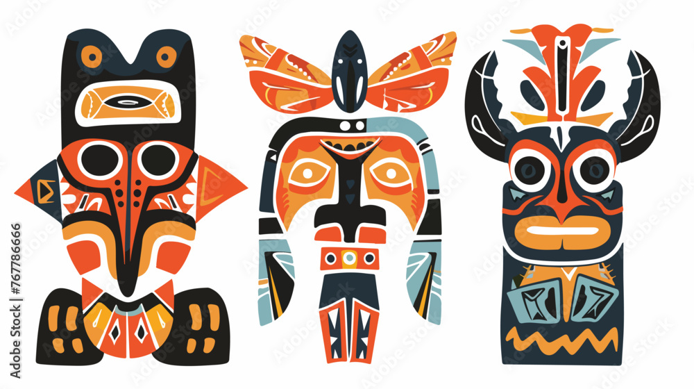 Tribal art see for more in portfolio Flat vector isolated on white 