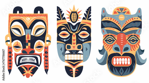 Tribal art see for more in portfolio Flat vector isolated on white 