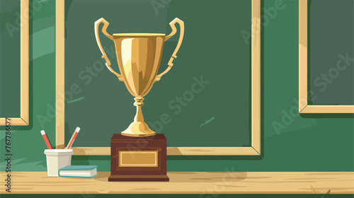 Trophy design on blackboard background clean vector 