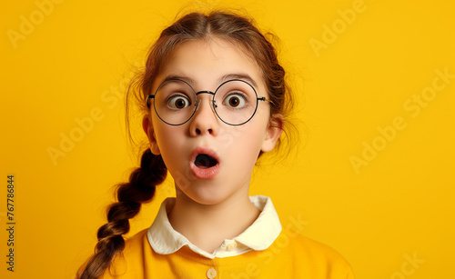Surprised Schoolgirl in Glasses