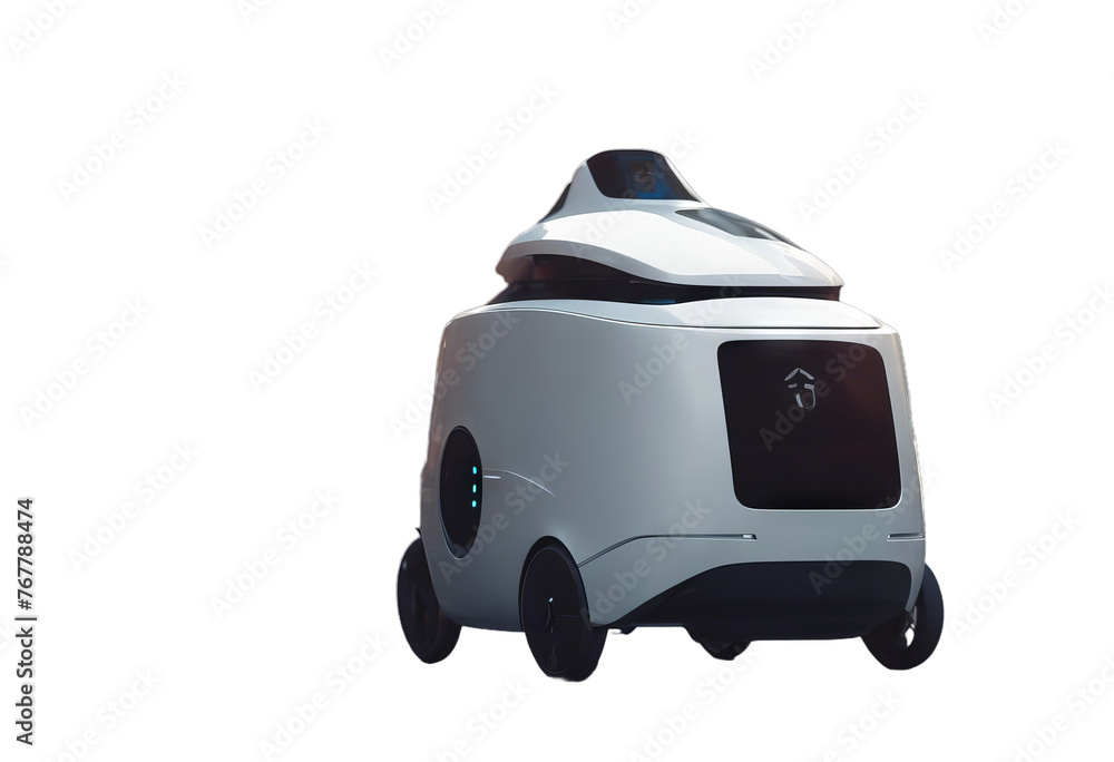 driving self robot 3d delivery street moving image rendering three-dimensional auto automation autonomous car city deliver stribution electric express logistic mobility service