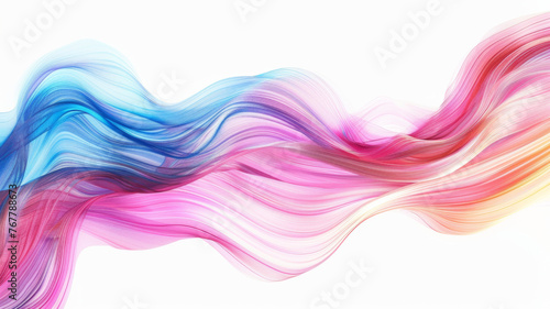 Artistic digital rendering of swirling abstract waves in pastel blue and pink hues. © VK Studio