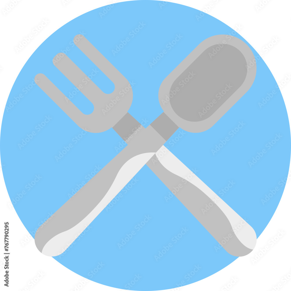 The Cutlery icon in the Street Food category represents the essential tools for indulging in delicious bites on the go. - obrazy, fototapety, plakaty 