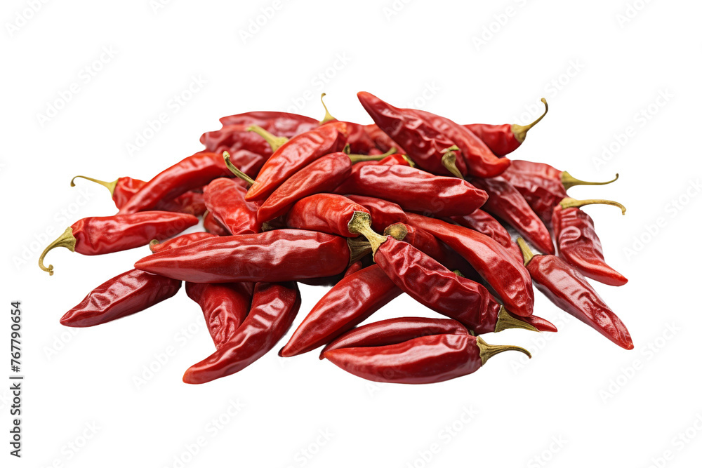 A Burst of Bold: A Pile of Vibrant Red Peppers on a White Canvas. On a White or Clear Surface PNG Transparent Background. A Burst of Bold: A Pile of Vibrant Red Peppers on a White Canvas. On a White or Clear Surface PNG Transparent Background.