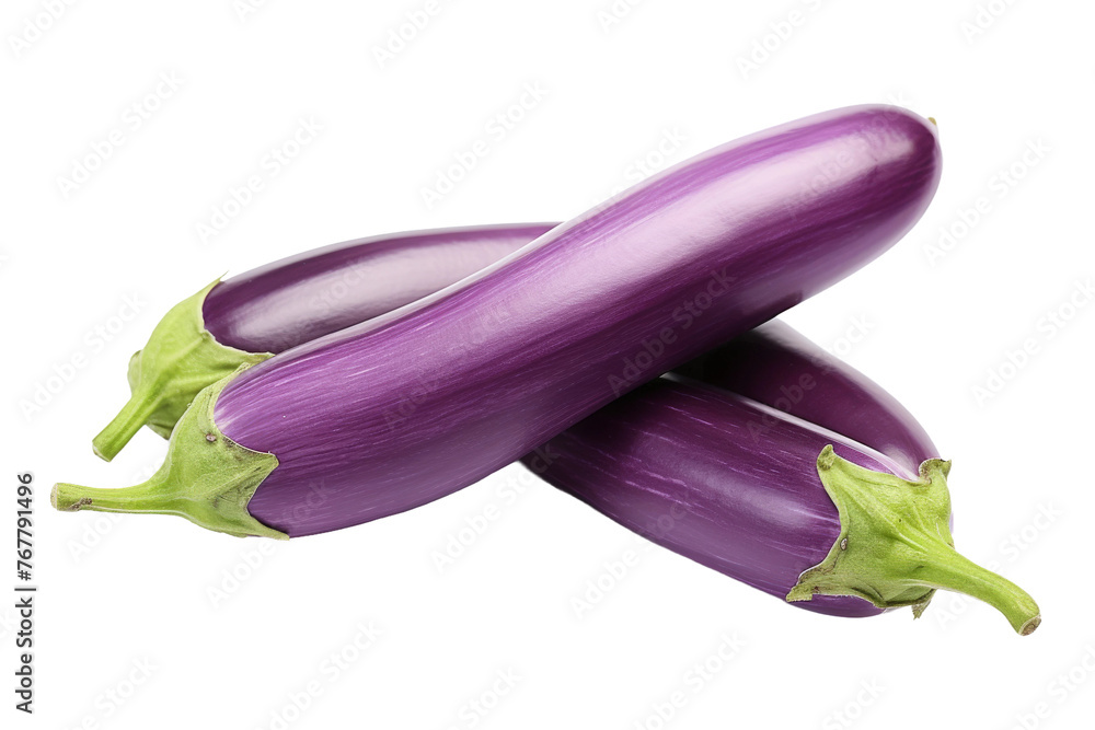 Regal Eggplant Duo: Vibrant Purple Halves Meet on White Canvas. On a White or Clear Surface PNG Transparent Background. Regal Eggplant Duo: Vibrant Purple Halves Meet on White Canvas. On a White or Clear Surface PNG Transparent Background.