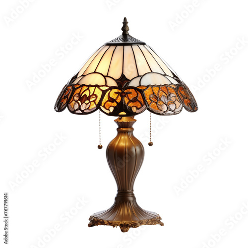 antique table lamp isolated on white background