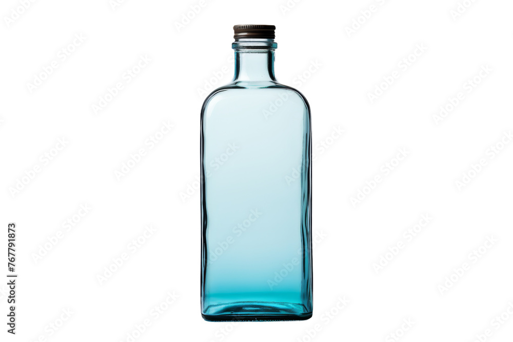 Mystical Blue Glass Bottle With Wooden Lid. On a White or Clear Surface PNG Transparent Background. Mystical Blue Glass Bottle With Wooden Lid. On a White or Clear Surface PNG Transparent Background.