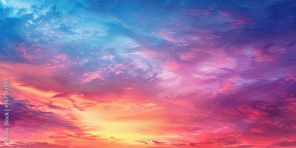 Sunset on a cloudy red sky background