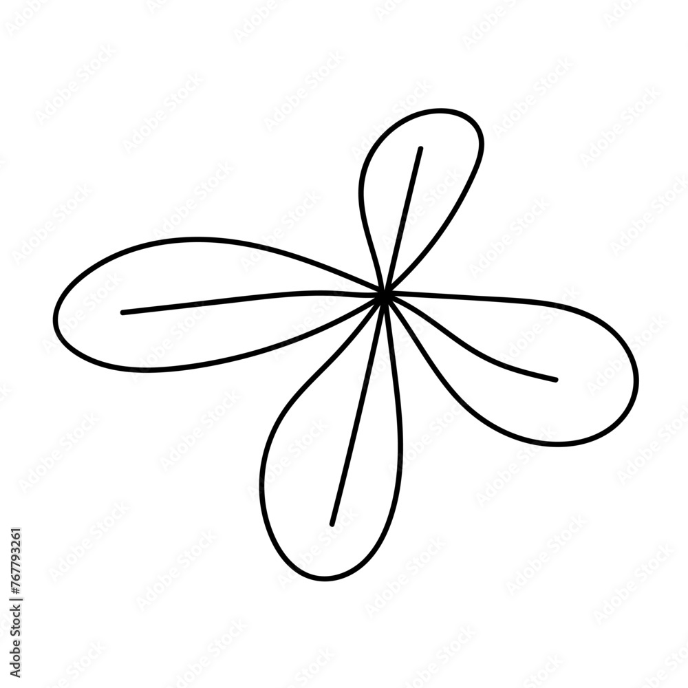 Doodle line floral drawing. Vector illustration Doodle line floral drawing. Vector illustration