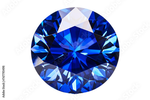 Shimmering Blue Diamond Sparkling on White Canvas. On a White or Clear Surface PNG Transparent Background.