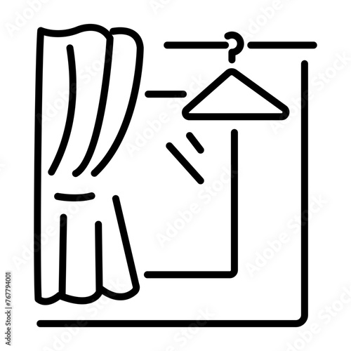 Check this outline icon of fitting room 