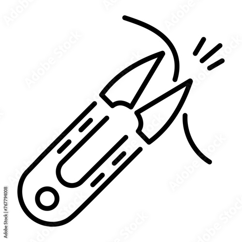 Get this line icon showing thread cutter 