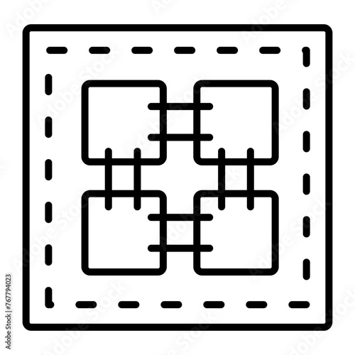 Easy to use outline icon of patchwork