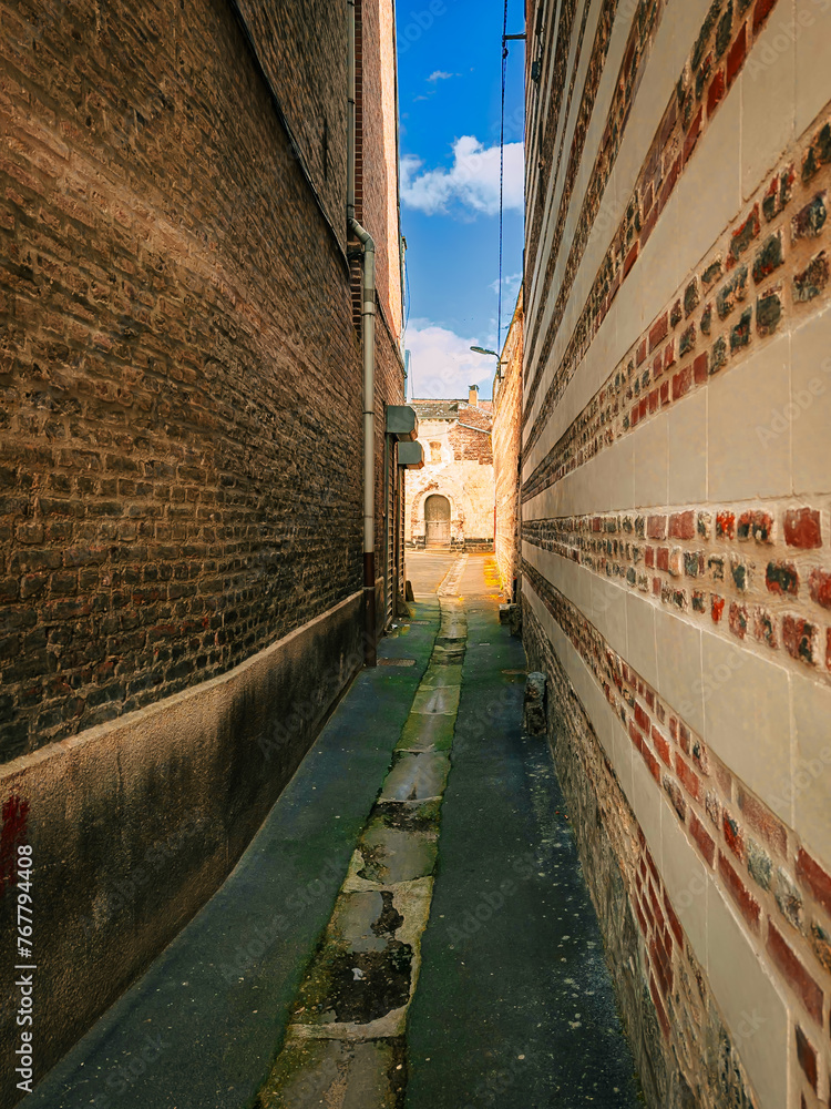 Fototapeta premium Street view of old village Valenciennes in France