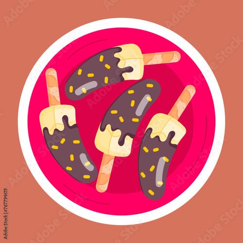 Banana Delicacies Flat Stickers 
