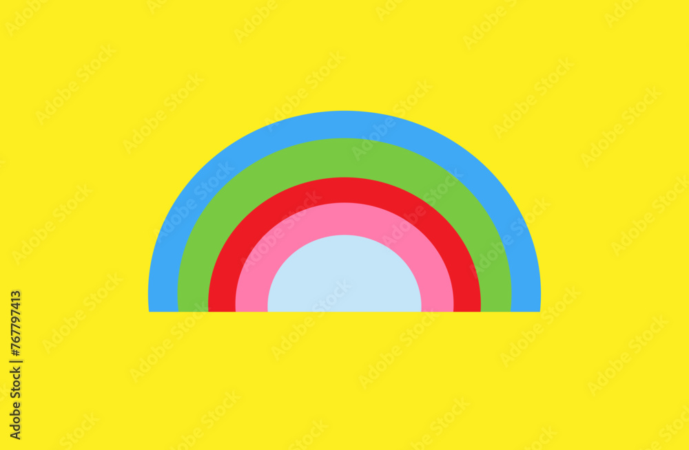 rainbow on a yellow background large