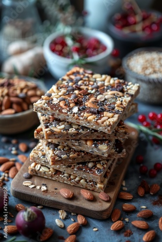 Top view of homemade healthy cookies, healthy snacks © Tetiana Kasatkina