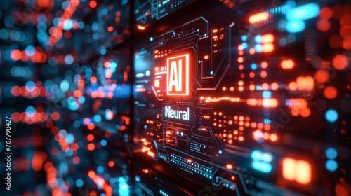 Artificial Intelligence Computer cinematic style whoing the advance in technology  Cinematic style  poster
