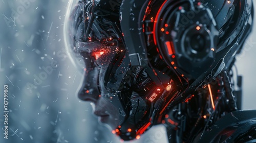 Artificial Intelligence Computer cinematic style whoing the advance in technology, Cinematic style, poster 