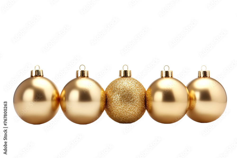 Glittering Golden Christmas Ornaments Dancing on Snowy White.. On a White or Clear Surface PNG Transparent Background. Glittering Golden Christmas Ornaments Dancing on Snowy White.. On a White or Clear Surface PNG Transparent Background.