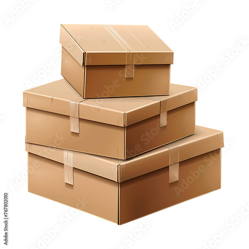 Cardboard boxes isolated on white 