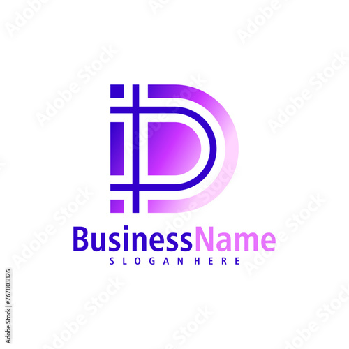 Letter D logo design vector. Creative Initial D logo concepts template