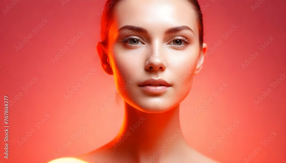Portrait of young beautiful woman with perfect smooth skin. Concept of natural beauty, cosmetology, cosmetics, skin care and plastic surgery, modeling and cosmetic uses Portrait of young beautiful woman with perfect smooth skin. Concept of natural beauty, cosmetology, cosmetics, skin care and plastic surgery, modeling and cosmetic uses