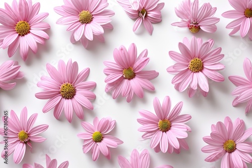 pink daisies on a white isolated background © darshika