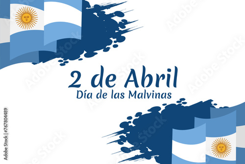 Translation: April 2, Malvinas Day. vector illustration. Suitable for greeting card, poster and banner.

