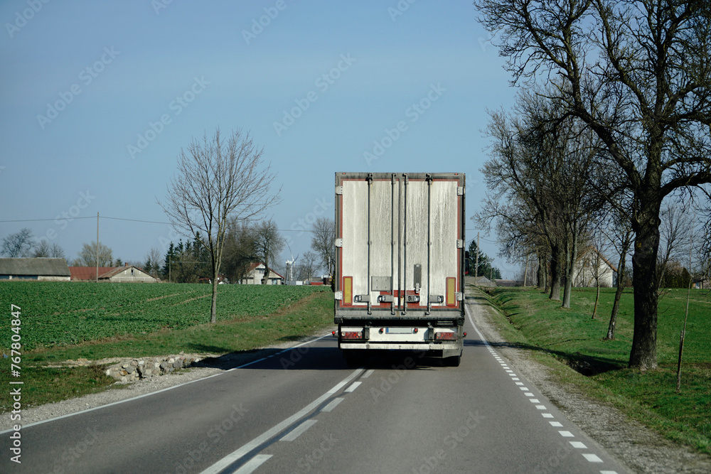 Truck on a road - rear view