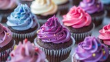 Assorted Cupcakes With Colorful Frosting