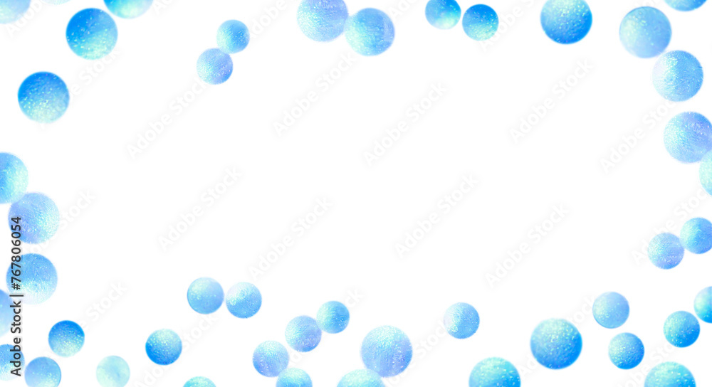 青色球体模様のアクティブなイメージのフレーム