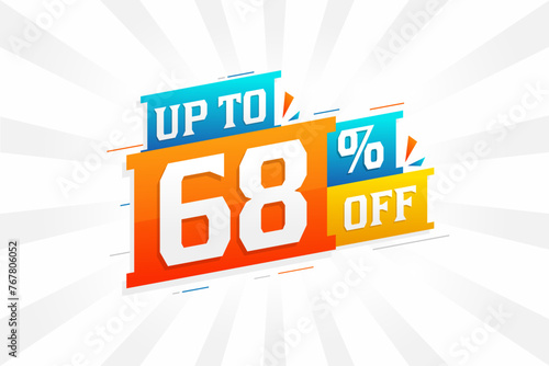 Sale of advertising campaign up to 68 Percent off promotional design.