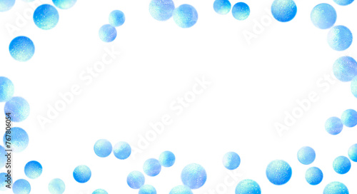 青色球体模様のアクティブなイメージのフレーム