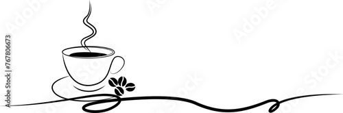 Line art coffe cup