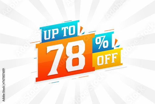 Sale of advertising campaign up to 78 Percent off promotional design.